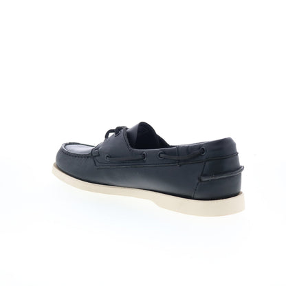 Sebago Docksides Portland Mens Black Leather Loafers & Slip Ons Boat Shoes