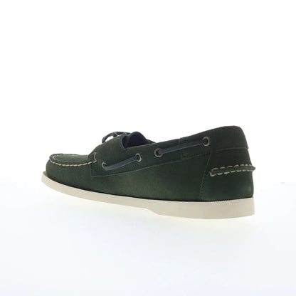 Sebago Portland Flesh Out Mens Green Suede Loafers & Slip Ons Boat Shoes