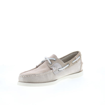 Sebago Ross Island JIB Shadow Mens Gray Suede Loafers & Slip Ons Boat Shoes