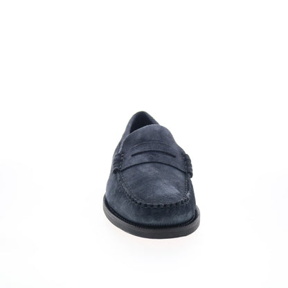 Sebago Classic Dan Flesh Out Mens Blue Suede Loafers & Slip Ons Penny Shoes