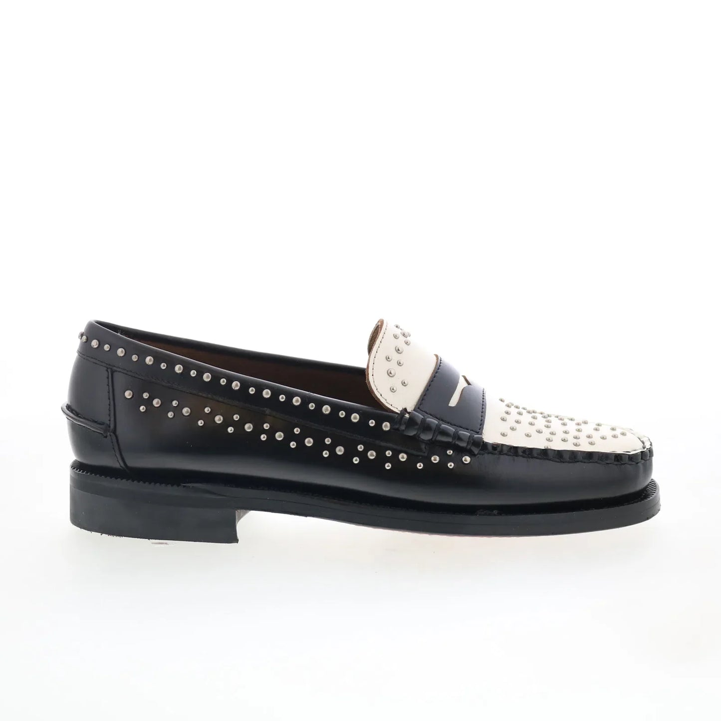 Sebago Dan Studs 77112RW-987 Mens Black Loafers & Slip Ons Penny Shoes