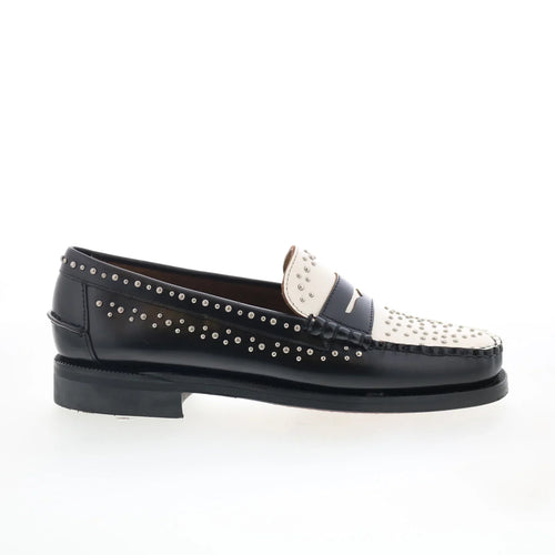 Sebago Dan Studs 77112RW-987 Mens Black Loafers & Slip Ons Penny Shoes
