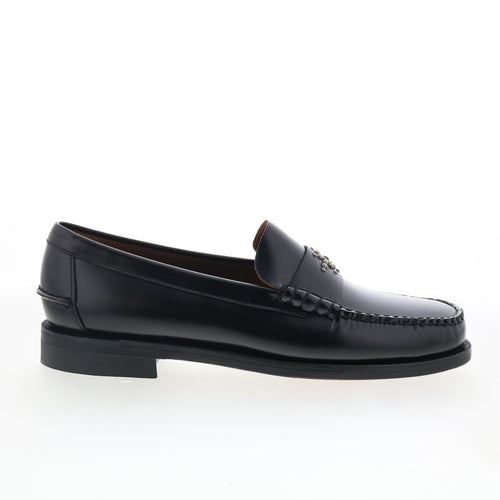 Sebago Classic Dan Sun HTC LA Mens Black Wide Leather Loafers Penny Shoes