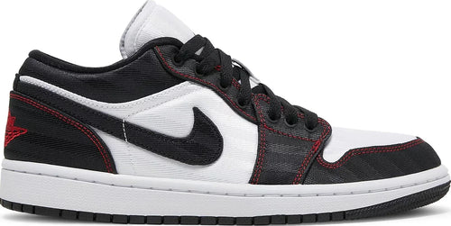 Nike Womens Air Jordan 1 Low SE Utility Sneakers - 'White Black Red'