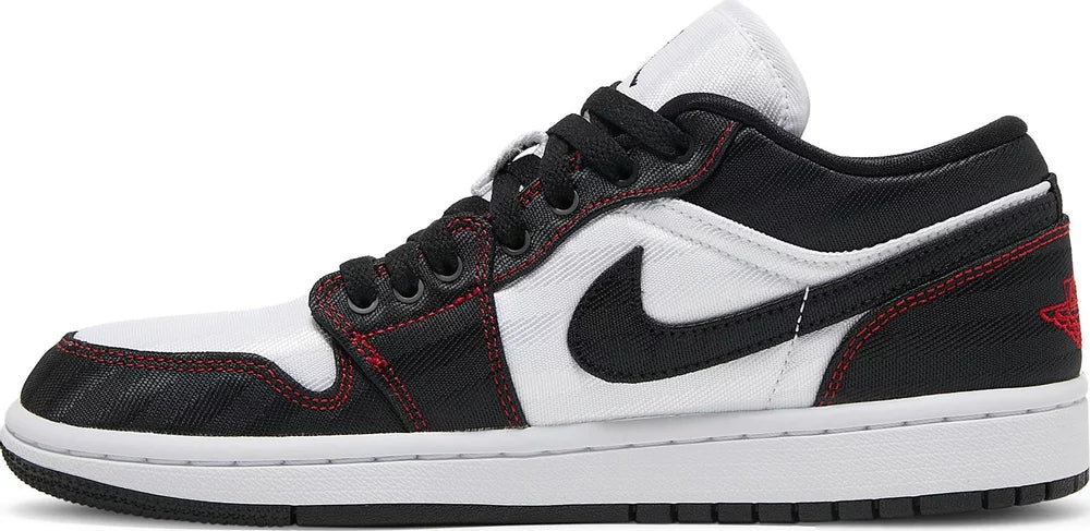 Nike Womens Air Jordan 1 Low SE Utility Sneakers - 'White Black Red'