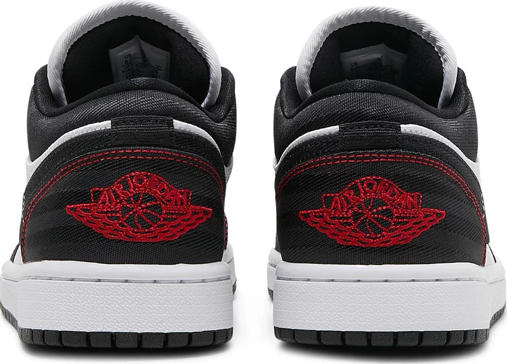 Nike Womens Air Jordan 1 Low SE Utility Sneakers - 'White Black Red'