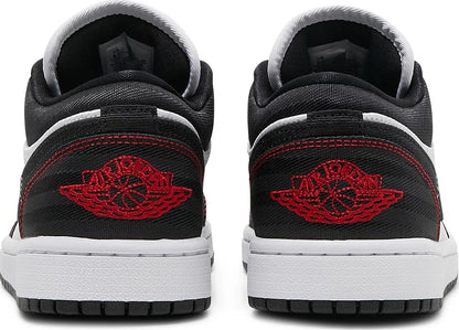 Nike Womens Air Jordan 1 Low SE Utility Sneakers - 'White Black Red'