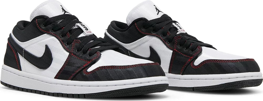 Nike Womens Air Jordan 1 Low SE Utility Sneakers - 'White Black Red'