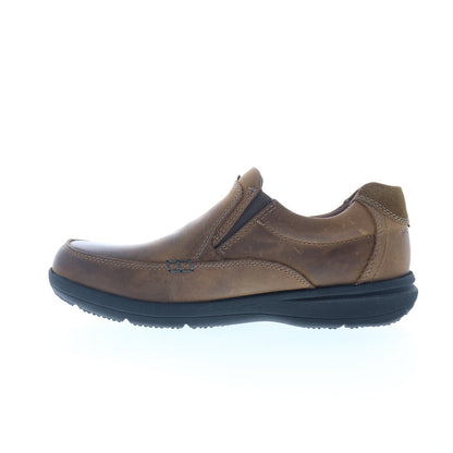 Nunn Bush Cam Slip On 84696 Mens Brown Wide Loafers & Slip Ons Casual Shoes