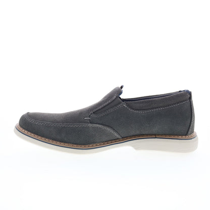Nunn Bush Otto Moc Toe Slip On Mens Gray Extra Wide Loafers Casual Shoes