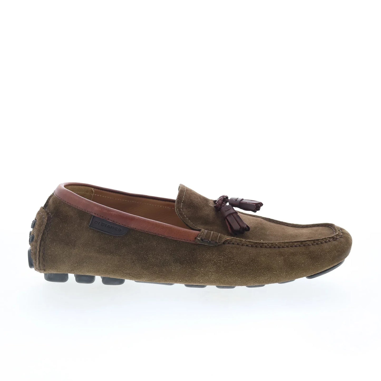 Di Bianco Benzoni Mens Brown Suede Slip On Loafers & Slip Ons Casual Shoes
