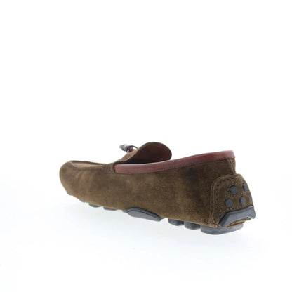 Di Bianco Benzoni Mens Brown Suede Slip On Loafers & Slip Ons Casual Shoes