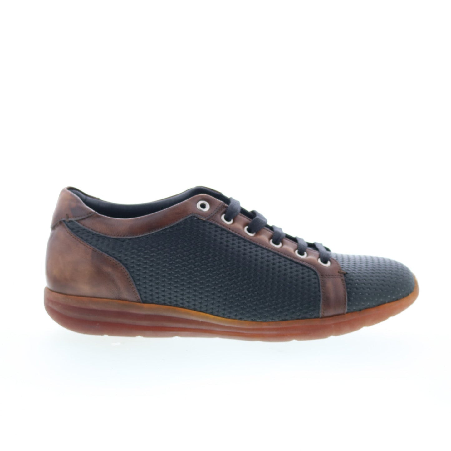 Di Bianco Bitetto Mens Black Leather Lace Up Lifestyle Sneakers Shoes
