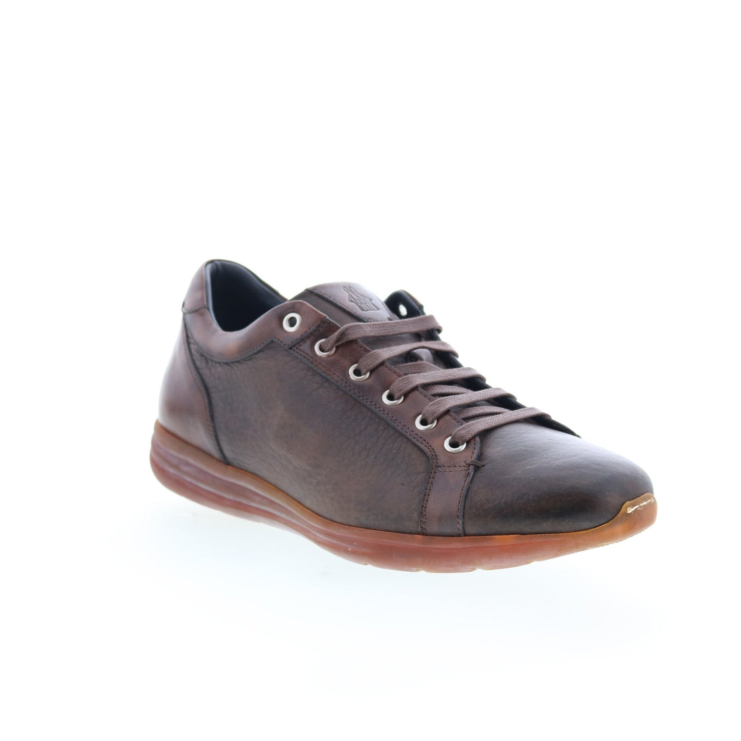 Di Bianco Bitetto Mens Brown Leather Lace Up Lifestyle Sneakers Shoes