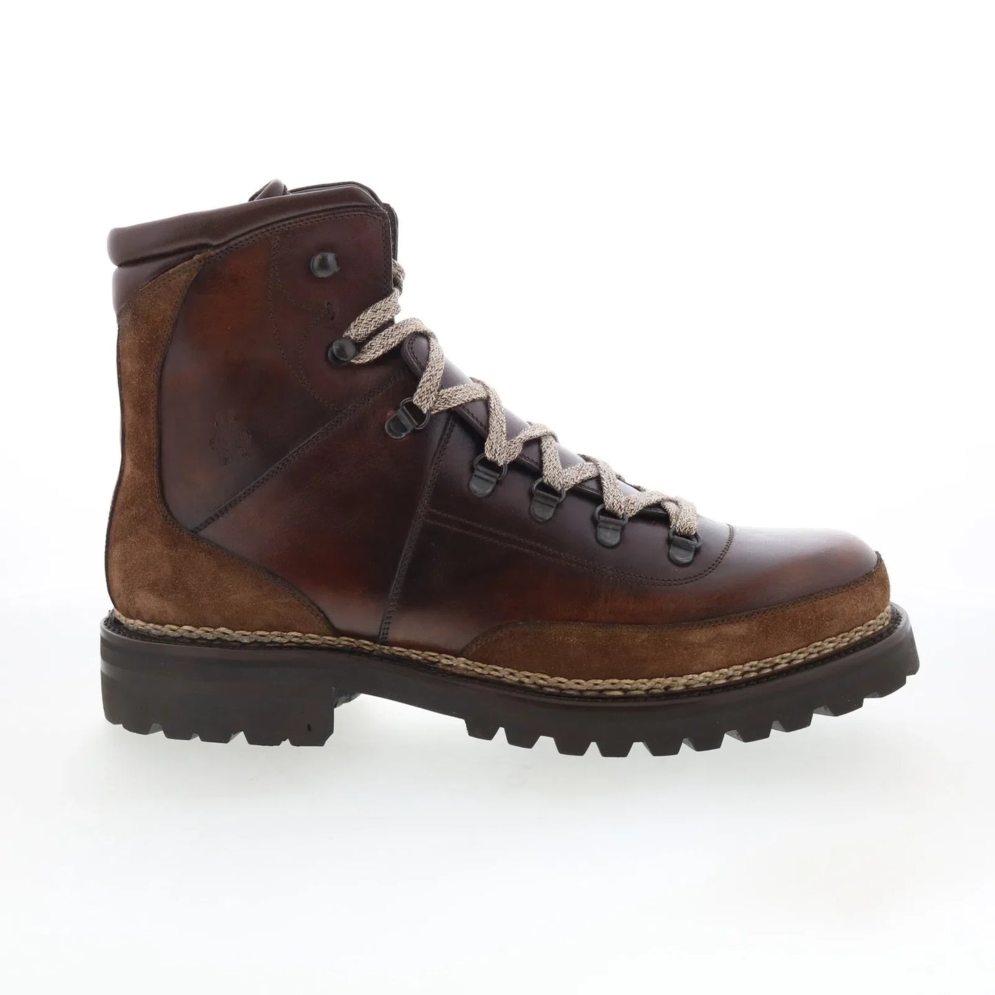 Di Bianco Bolzano Mens Brown Leather Lace Up Casual Dress Boots