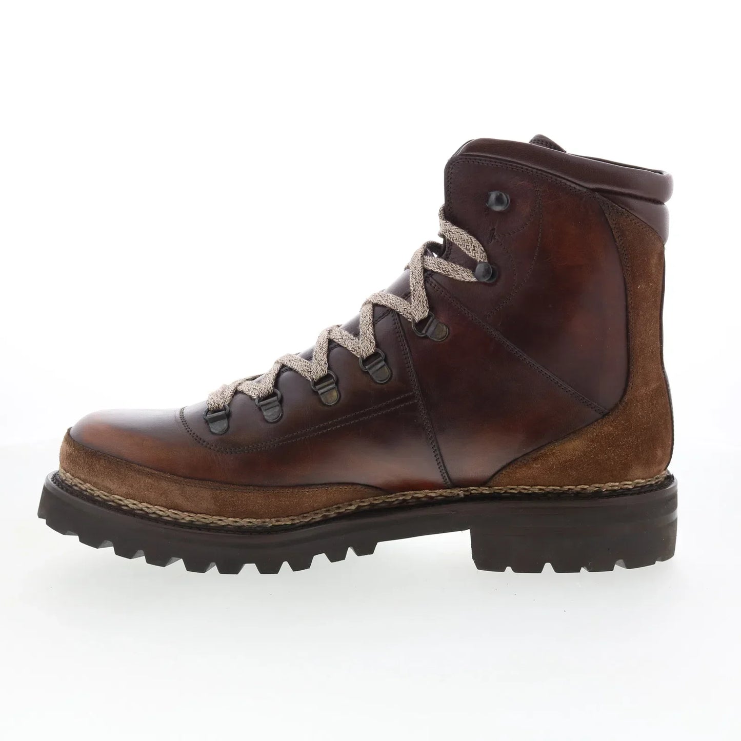 Di Bianco Bolzano Mens Brown Leather Lace Up Casual Dress Boots