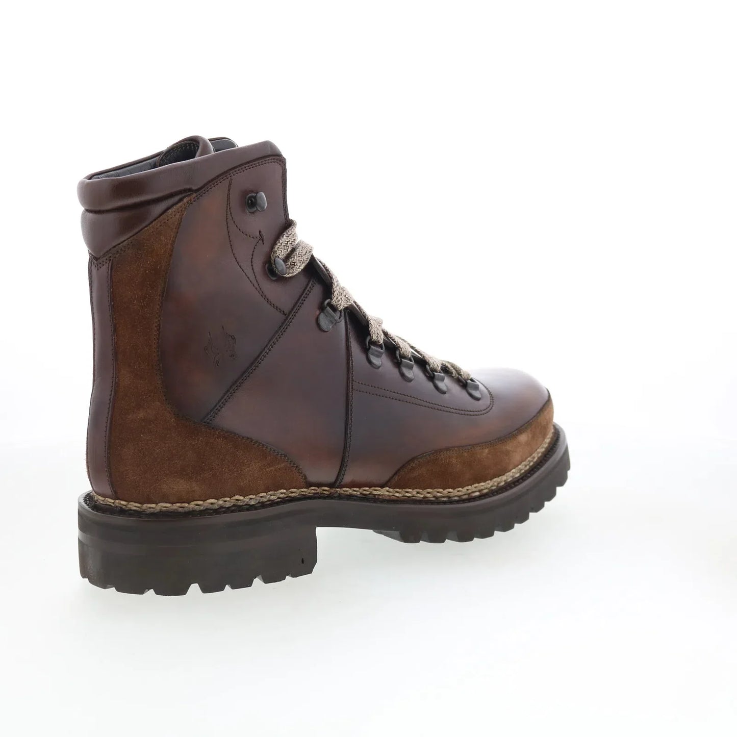 Di Bianco Bolzano Mens Brown Leather Lace Up Casual Dress Boots