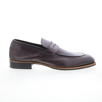 Di Bianco Brera Mens Brown Leather Slip On Loafers & Slip Ons Penny Shoes