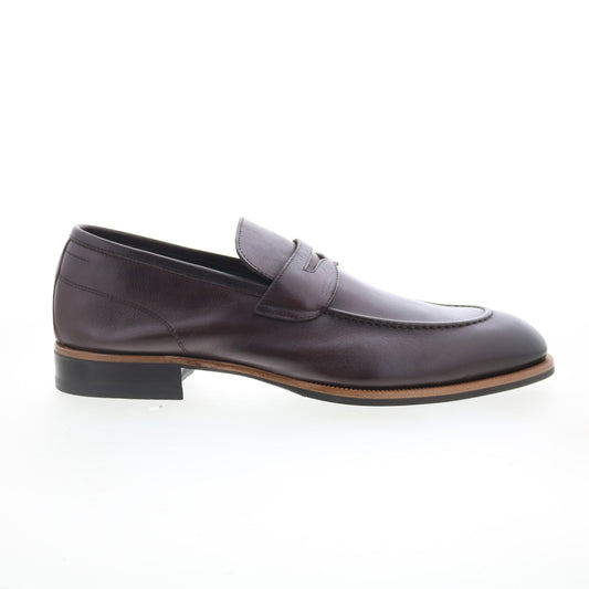 Di Bianco Brera Mens Brown Leather Slip On Loafers & Slip Ons Penny Shoes