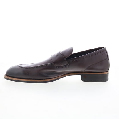 Di Bianco Brera Mens Brown Leather Slip On Loafers & Slip Ons Penny Shoes