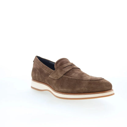 Di Bianco Brera Classic Mens Brown Suede Loafers & Slip Ons Penny Shoes