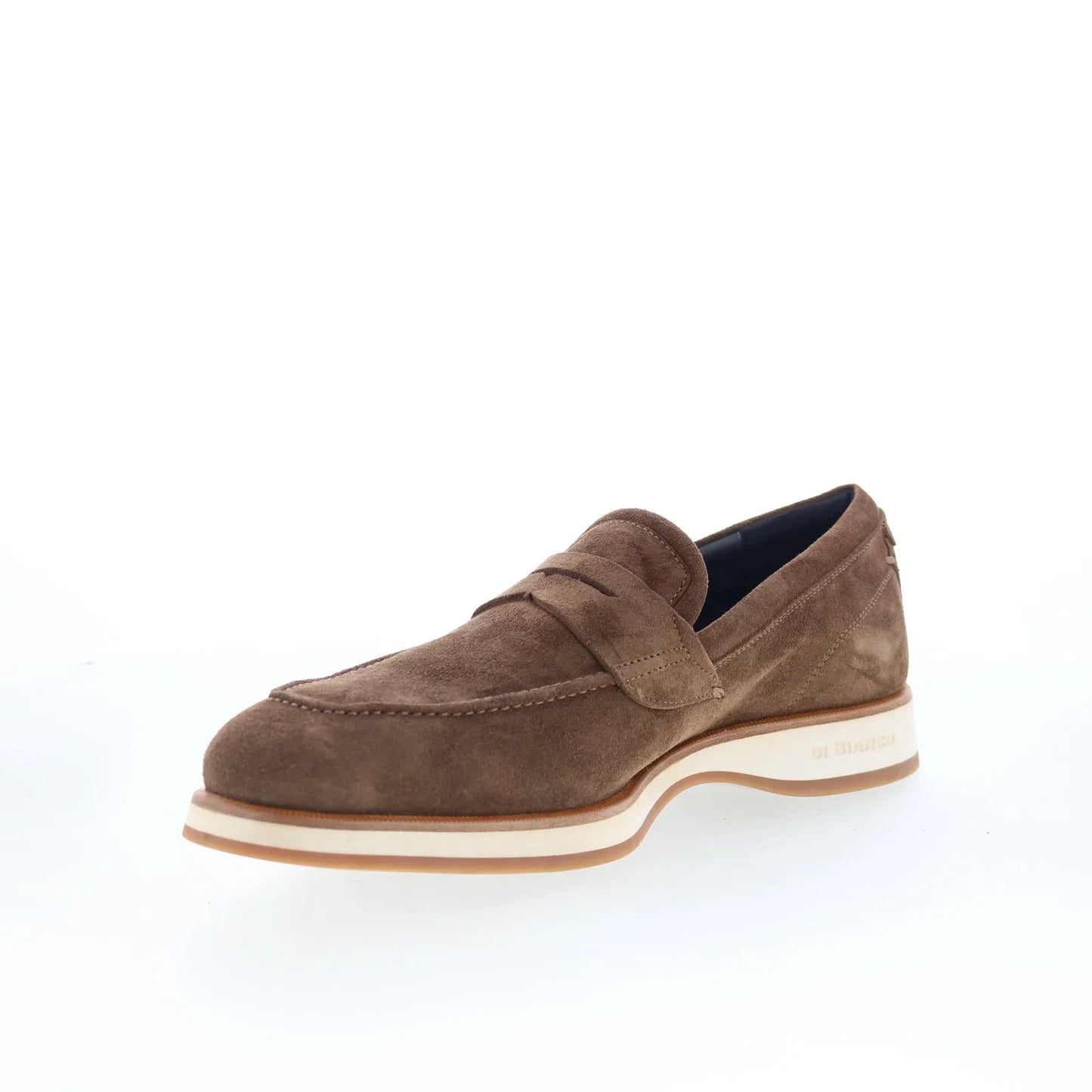 Di Bianco Brera Classic Mens Brown Suede Loafers & Slip Ons Penny Shoes