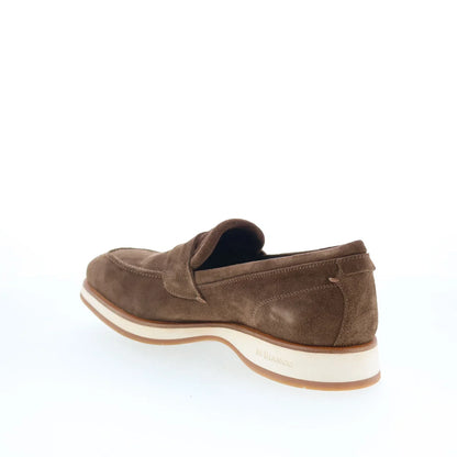 Di Bianco Brera Classic Mens Brown Suede Loafers & Slip Ons Penny Shoes