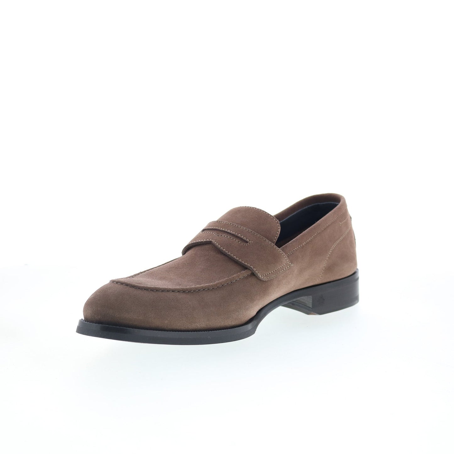 Di Bianco Brera Mens Brown Suede Slip On Loafers & Slip Ons Penny Shoes