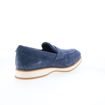Di Bianco Brera Mens Blue Leather Slip On Loafers & Slip Ons Penny Shoes