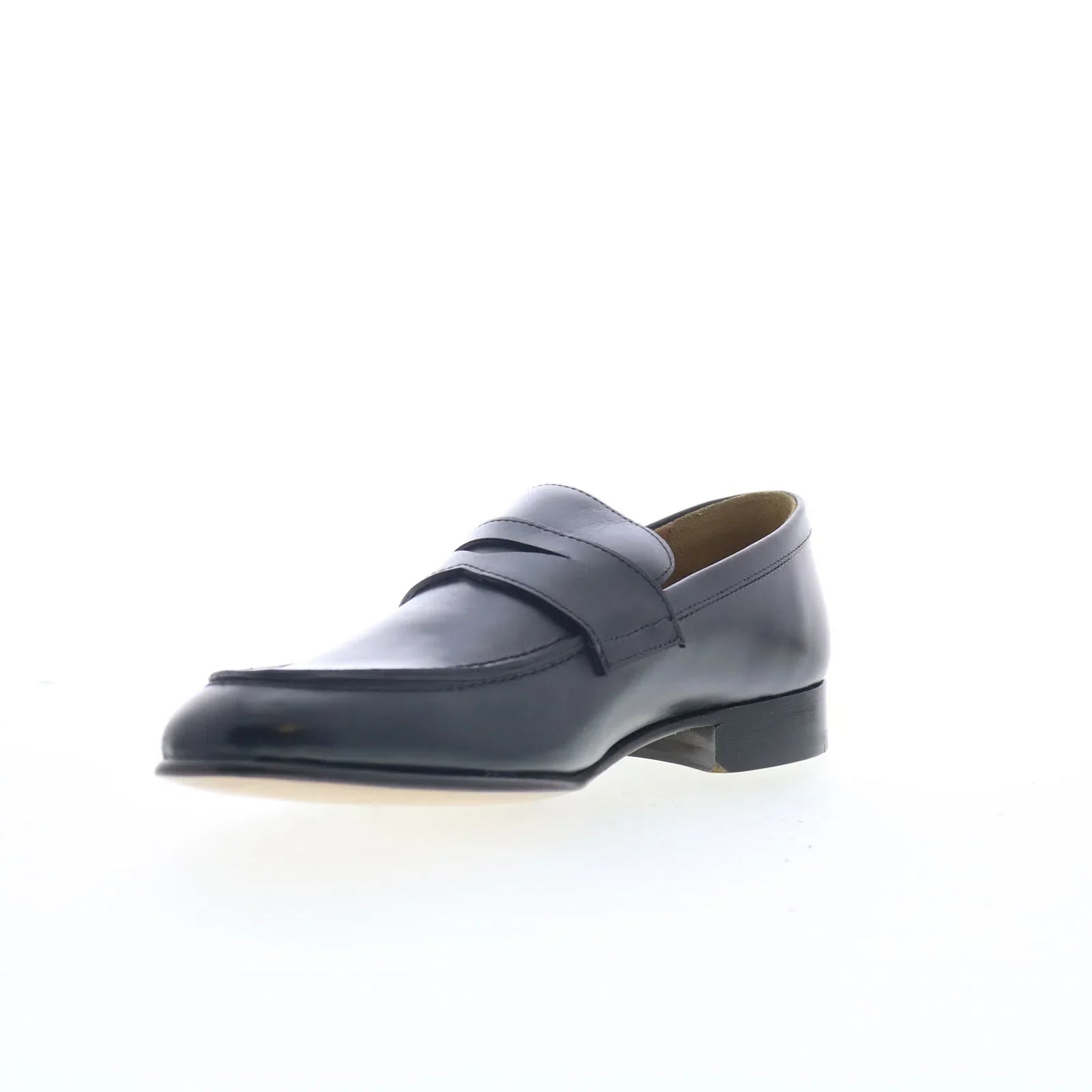 Di Bianco Nobleman BRUNO Mens Black Leather Loafers & Slip Ons Penny Shoes