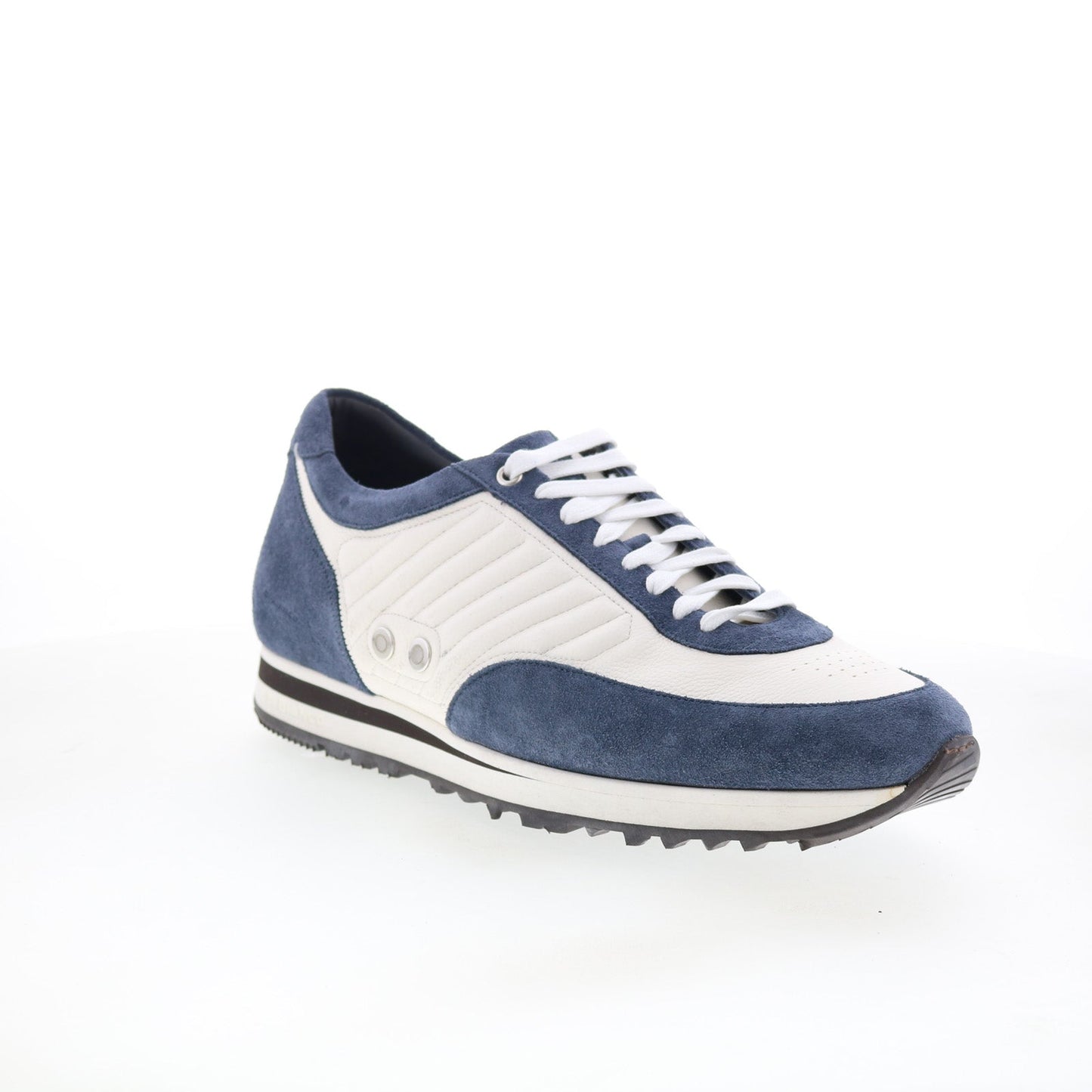Di Bianco Daytona Ciana Mens White Suede Lace Up Lifestyle Sneakers Shoes