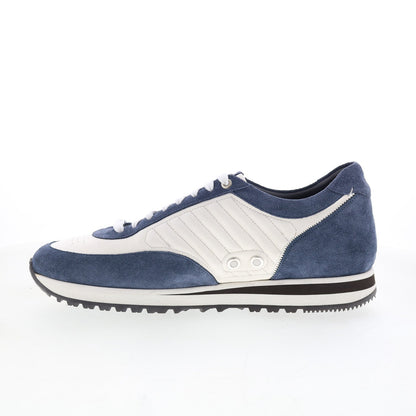 Di Bianco Daytona Ciana Mens White Suede Lace Up Lifestyle Sneakers Shoes