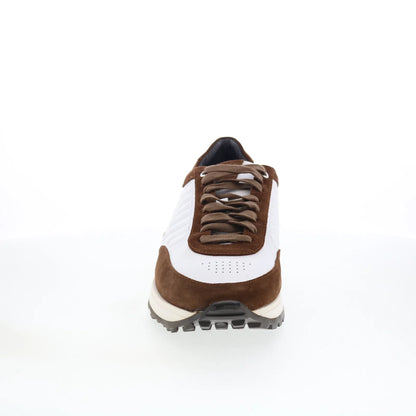 Di Bianco Daytona Mens Brown Leather Lace Up Lifestyle Sneakers Shoes
