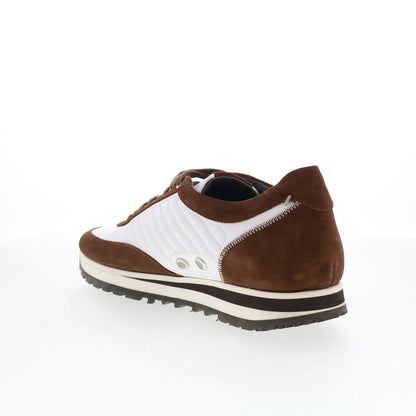 Di Bianco Daytona Mens Brown Leather Lace Up Lifestyle Sneakers Shoes