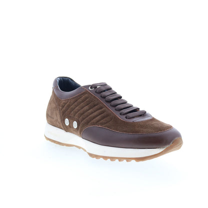 Di Bianco Daytona Lux Runner Mens Brown Suede Lace Up Lifestyle Sneakers Shoes