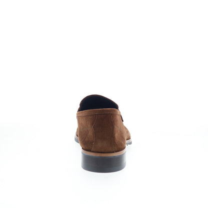 Di Bianco Firenze Mens Brown Suede Slip On Loafers & Slip Ons Penny Shoes
