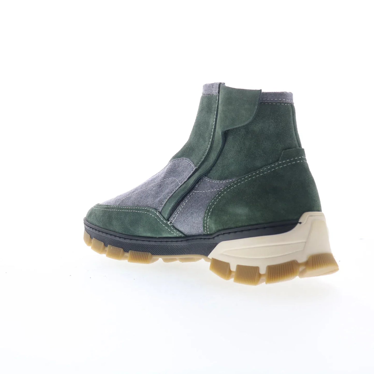Di Bianco Go Rain FONTANELLA Mens Green Suede Zipper Casual Dress Boots