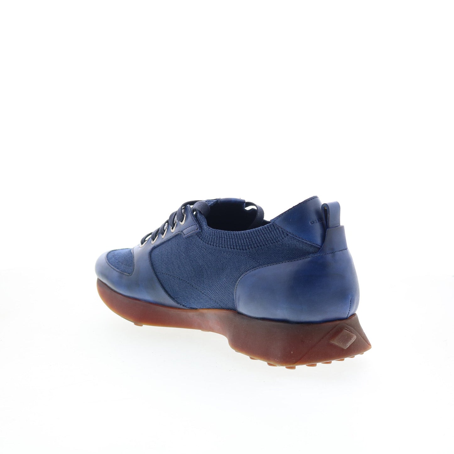 Di Bianco Forza Mens Blue Leather Lace Up Lifestyle Sneakers Shoes
