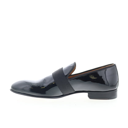 Di Bianco GB786 Mens Black Leather Slip On Loafers & Slip Ons Casual Shoes