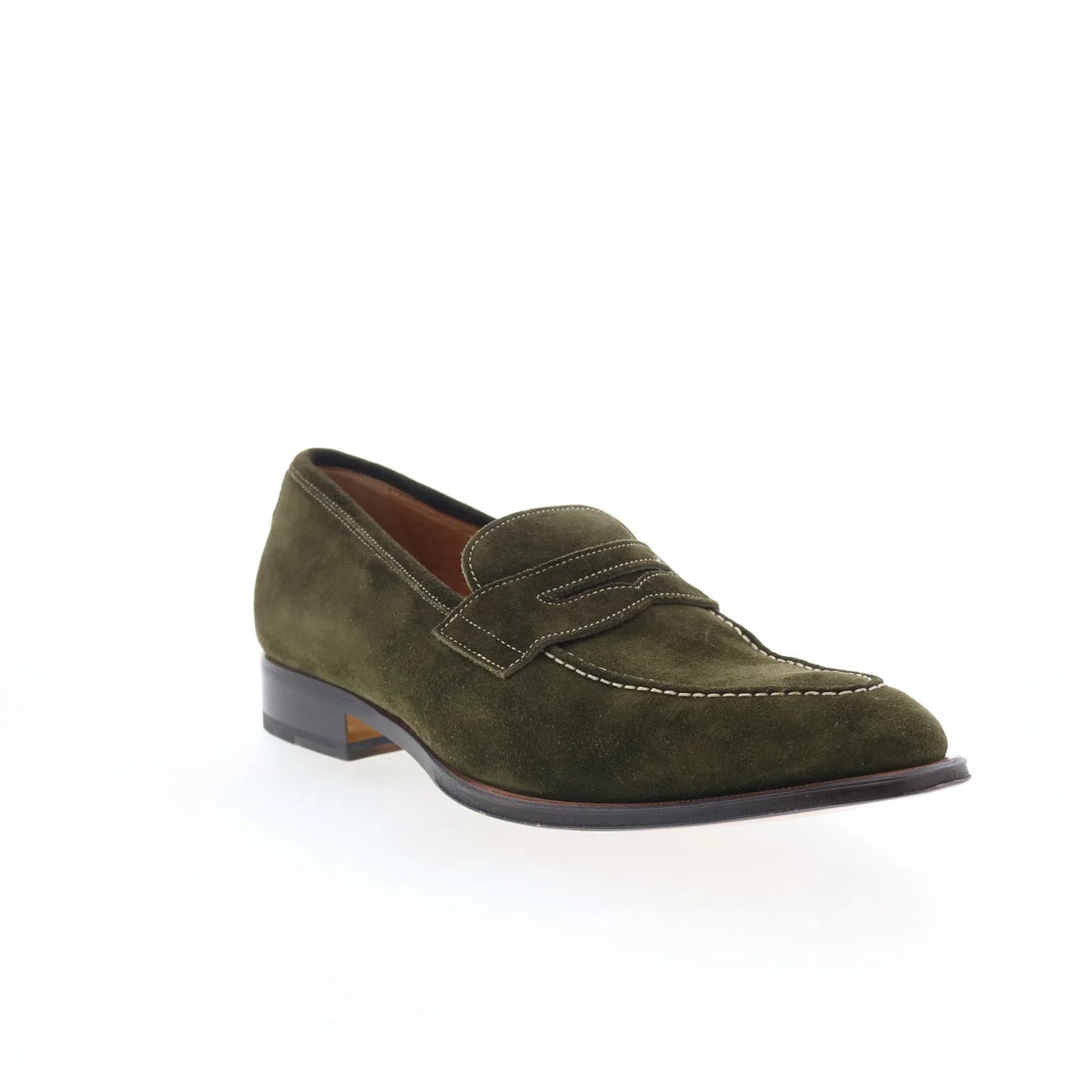 Di Bianco GBF316 Mens Green Suede Slip On Loafers & Slip Ons Penny Shoes