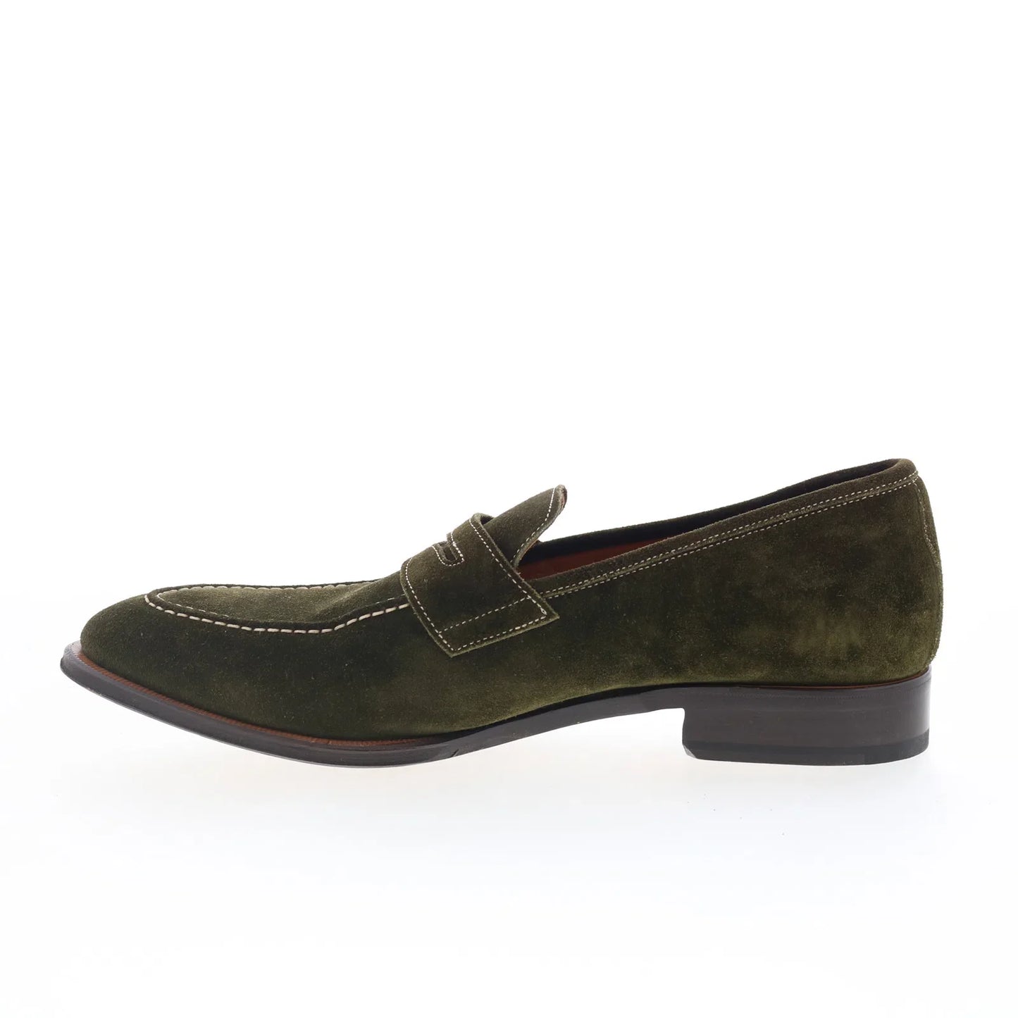 Di Bianco GBF316 Mens Green Suede Slip On Loafers & Slip Ons Penny Shoes