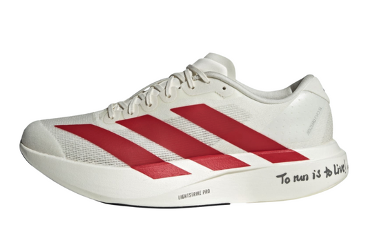 Adizero Evo SL Men's :Cloud White | Better Scarlet