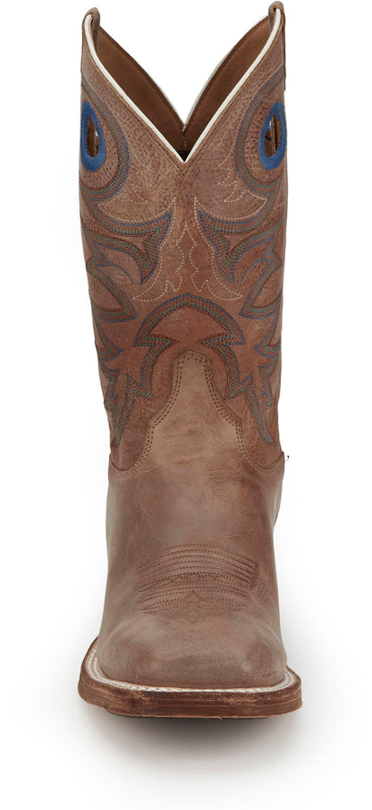 Justin Boots Caddo Square Toe Cowhide Mens Brown Cowboy Western Boots