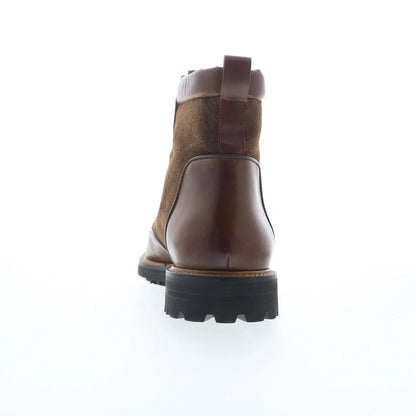 Pastori by Di Bianco Macrinus Mens Brown Leather Lace Up Casual Dress Boots