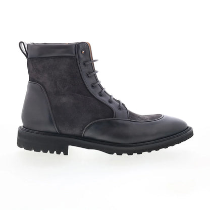 Di Bianco Macrinus Mens Brown Leather Lace Up Casual Dress Boots