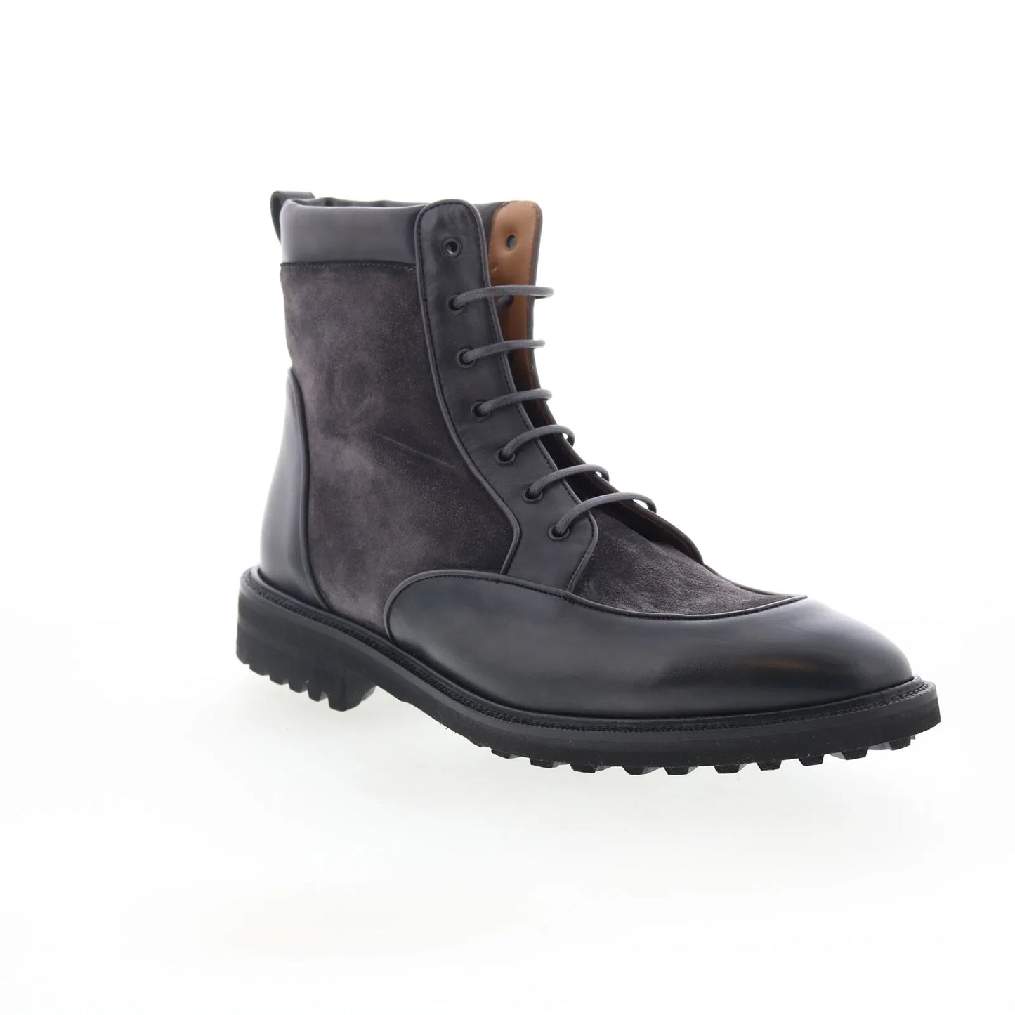 Di Bianco Macrinus Mens Brown Leather Lace Up Casual Dress Boots