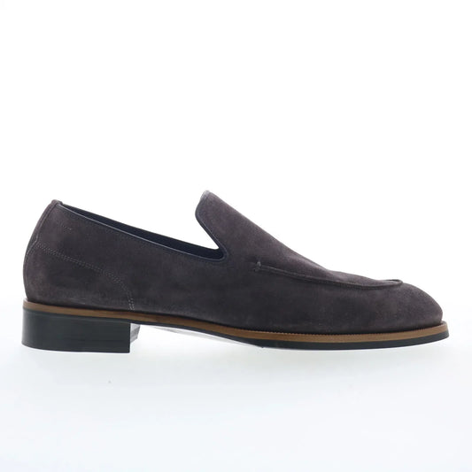 Di Bianco Maranello Mens Gray Suede Slip On Loafers & Slip Ons Casual Shoes