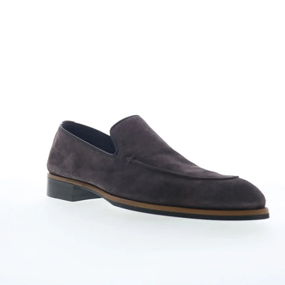 Di Bianco Maranello Mens Gray Suede Slip On Loafers & Slip Ons Casual Shoes