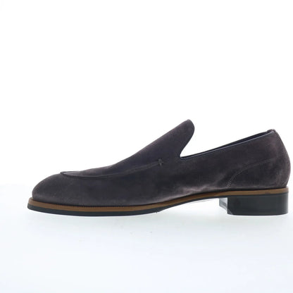 Di Bianco Maranello Mens Gray Suede Slip On Loafers & Slip Ons Casual Shoes