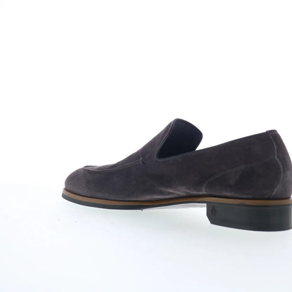 Di Bianco Maranello Mens Gray Suede Slip On Loafers & Slip Ons Casual Shoes